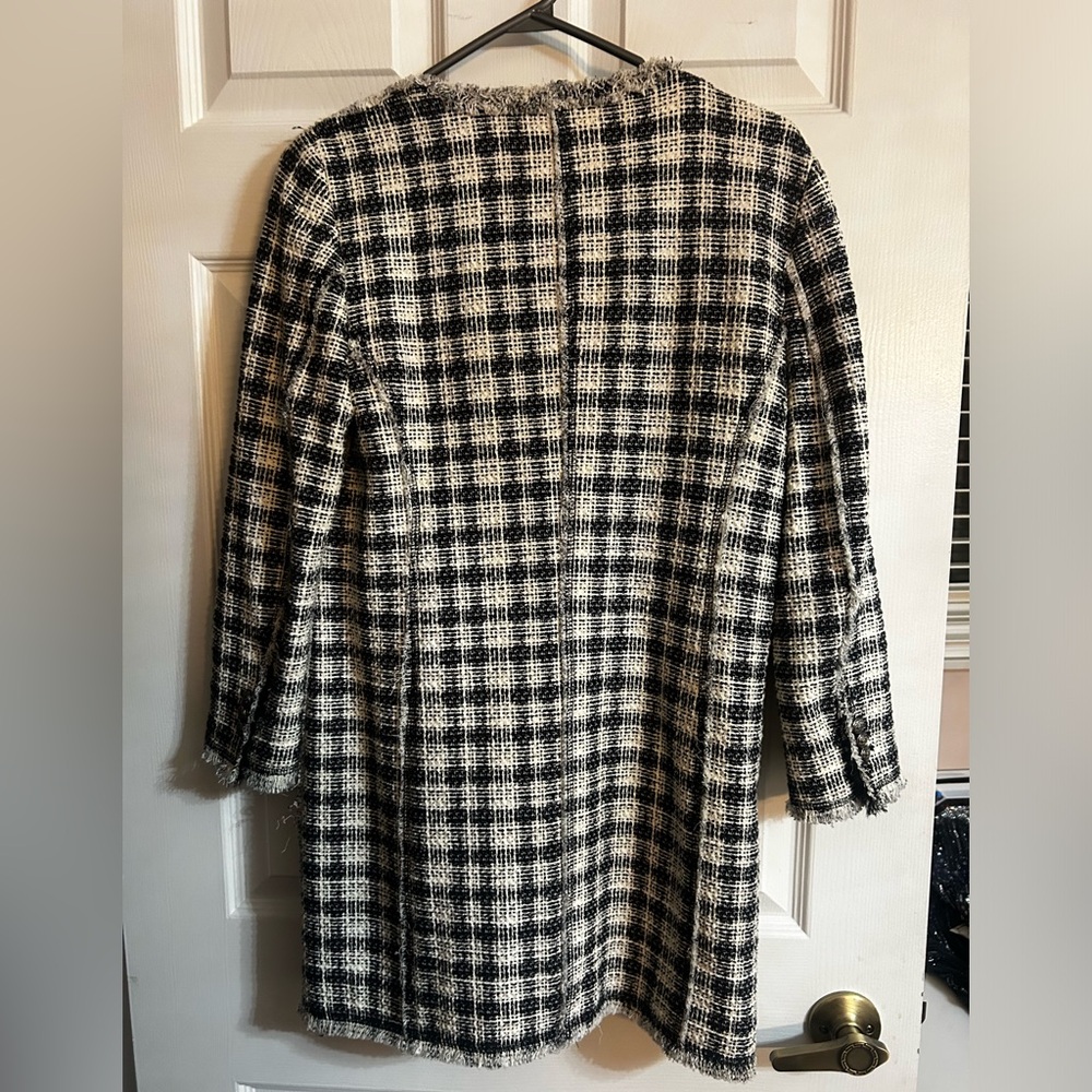 Zara Black and White Checkered  Coat - Picture 5 of 5